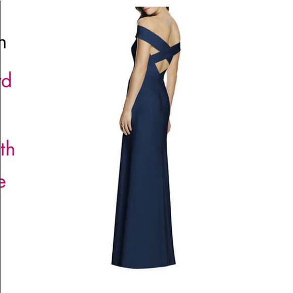 Dressy collection black off shoulder crepe gown - Picture 1 of 4